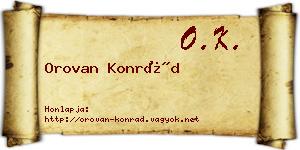 Orovan Konrád névjegykártya